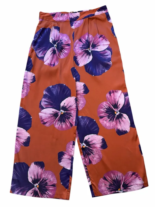 Hutch Anthropologie NWT Floral Pansies Wide Leg Pants - Image 2