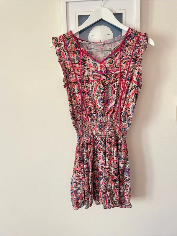Natural Life Lyla Smocked Mini Dress Pink Palms XS - Image 2