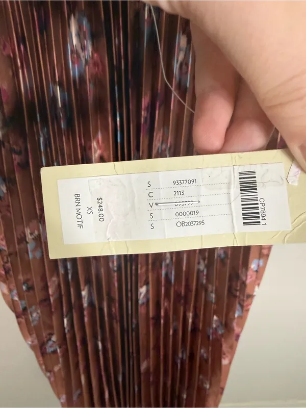 NWT Anthropologie BHLDN Maya Pleated V-Neck Midi Dress Floral XS - Image 8