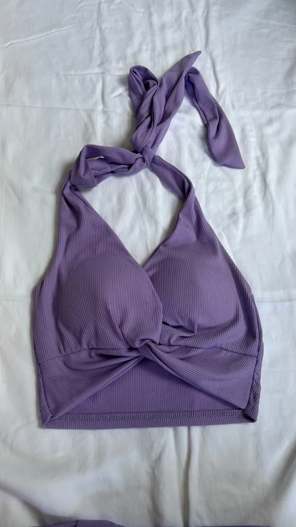 Purple halter top and maxi skirt set - Image 2