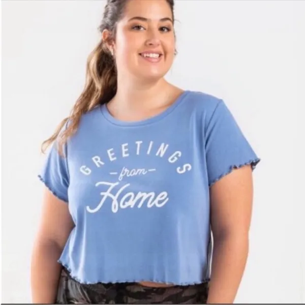 Francesca's Size Small Blue Crop Top New With Tags - Image 3