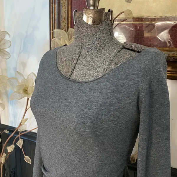 Matilda Jane Ballet Core Boat Neck Heather Gray Top - Sz Small 💚🎀 - Image 3
