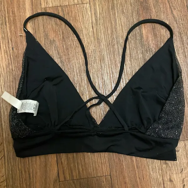 UO Womens Black Sparkle Crop Tank Top M Medium Bust 34” New Festival - Image 5