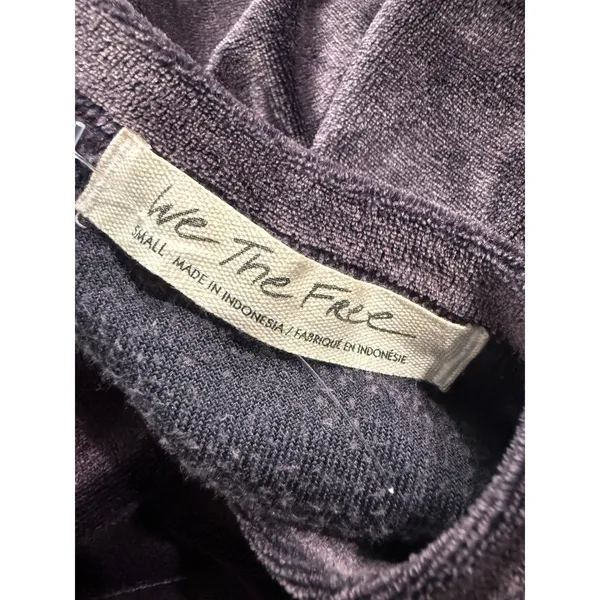 We The Free Free People Women Plum Purple Velour Oversized Scoop Back Top Small - Image 4