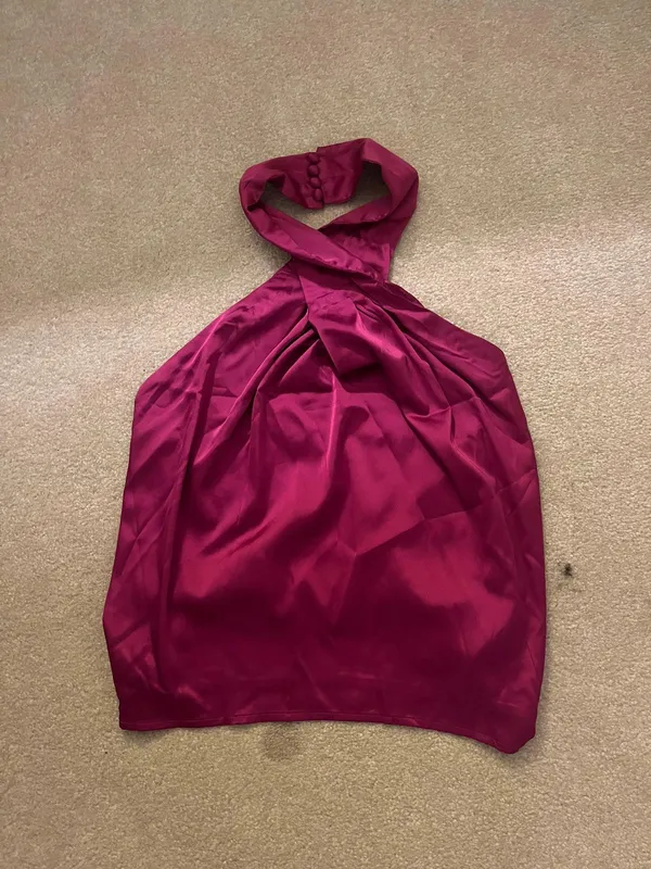 Showpo Pink Silk Halter Top - Image 4