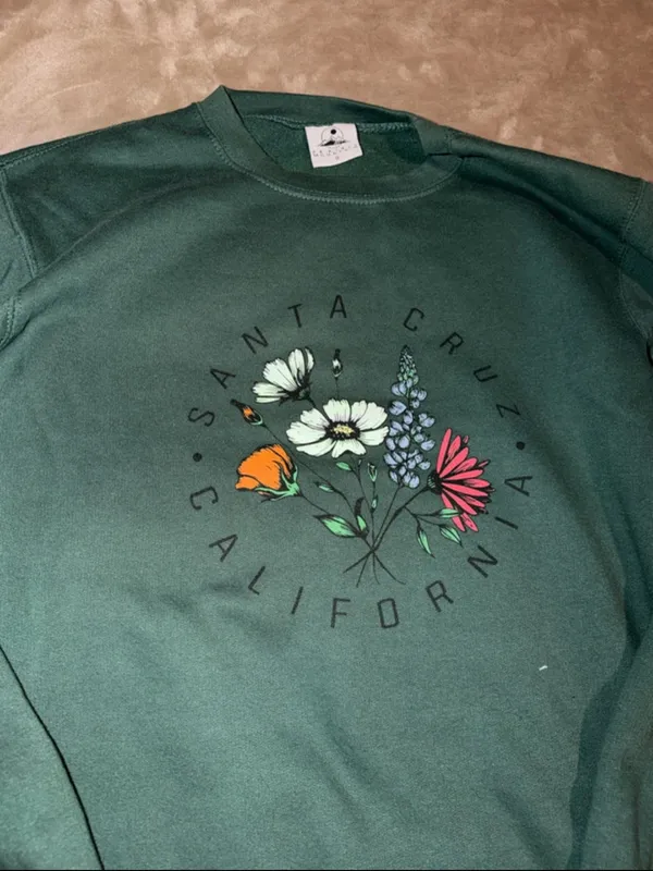 Santa Cruz Skateboards Forest Green Floral Crew Sweatshirt - Image 2
