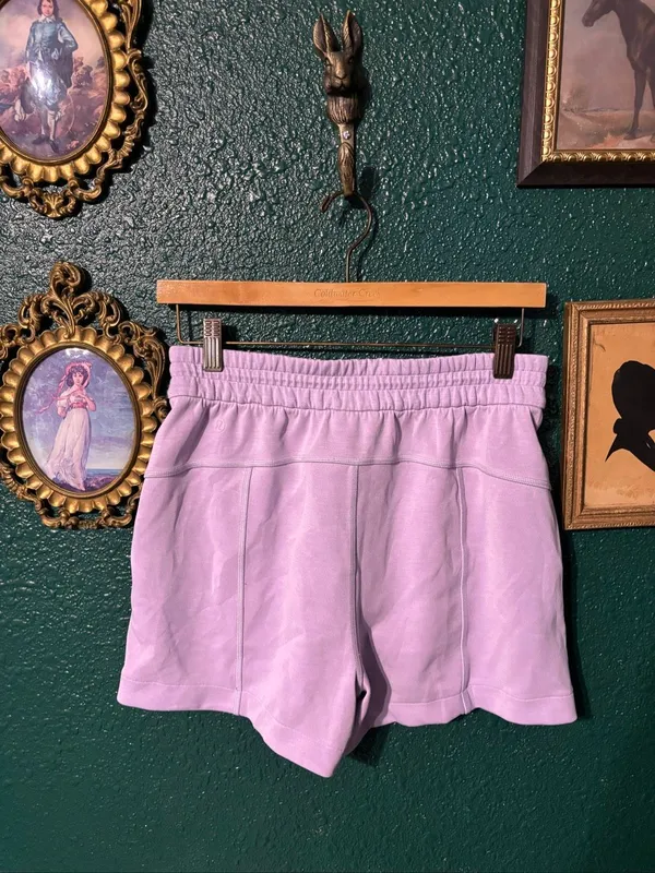 Lululemon Size 6 Softstreme Shorts Light Purple Hi Rise Cinch Waist - Image 2