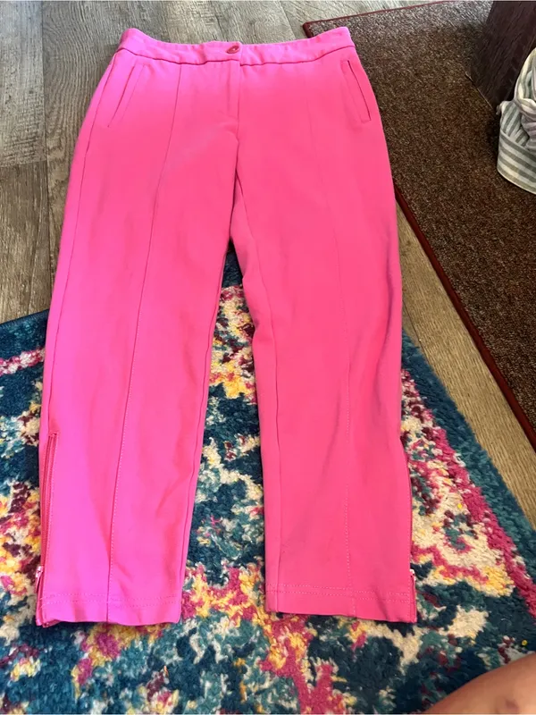 Betabrand Women's Pink Stretch Ponte Ankle Pants - Image 3