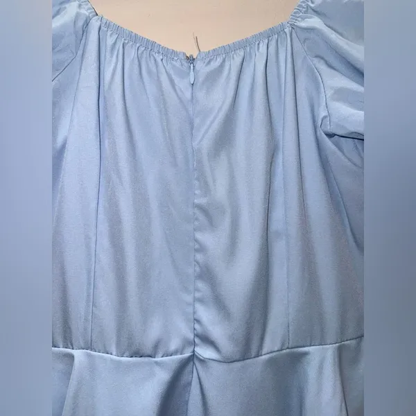 Shein Light Blue Tiered Mini Dress Size Small Cinderella Ruffle Coquette Sweet - Image 5