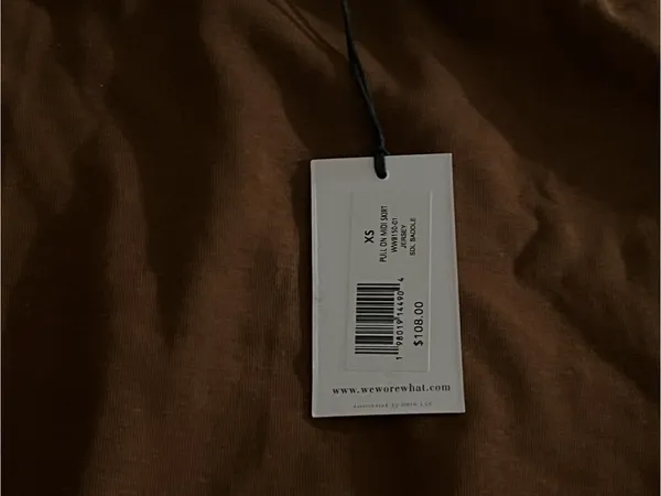 We Wore What Pull On Midi Skirt XS Saddle Brown NWT - Image 2