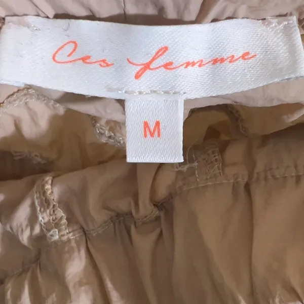 Ces Femme Cargo Solid Utility Pants Tan Gorpcore Crinkle Texture Size M Size M - Image 5