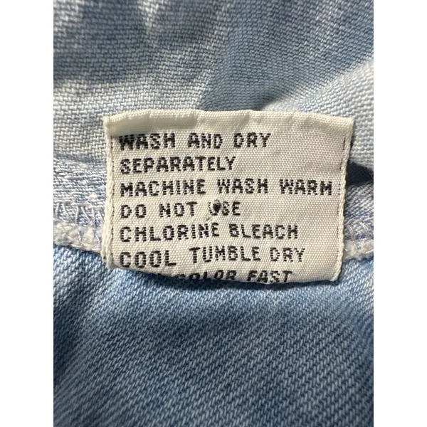 HEY MAN STYLE‎ AND SUBSTANCE Denim Hoodie Shirt Blue Washed Cotton Size L - Image 5