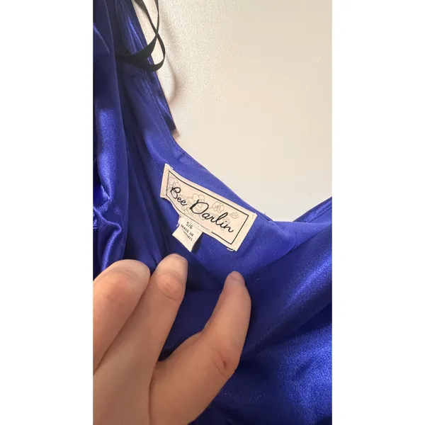 Bee Darlin Royal Blue One Shoulder Ruched Formal Mermaid Gown Size 5/6‎ - Image 4