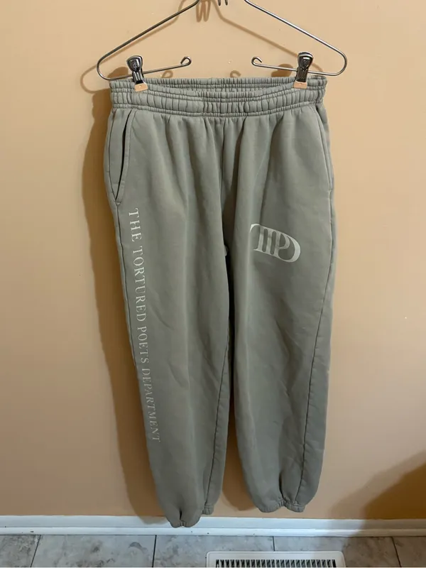 Taylor Swift Tortured Poets Department Beige Sweatpants - Image 2