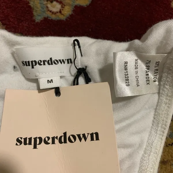 REVOLVE Superdown Honor White Strappy Back Bodysuit Sz MEDIUM  NWT - Image 4