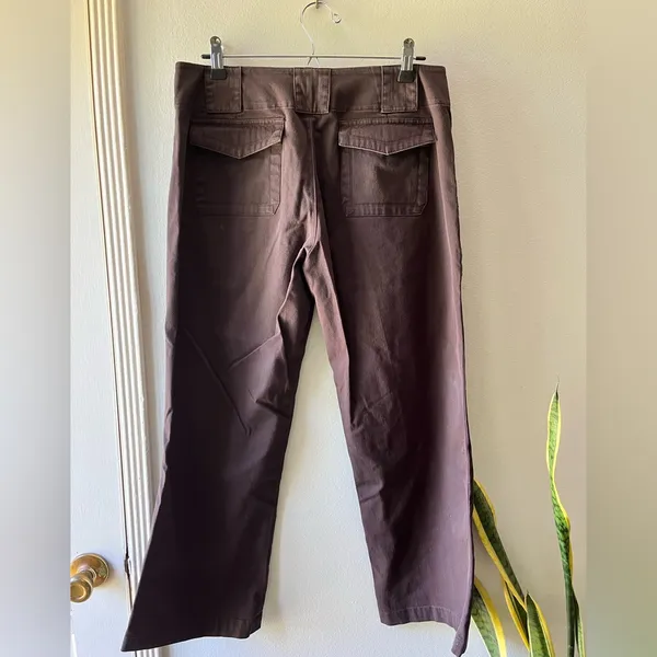 Banana Republic• brown stretch wide leg ankle•sz 8 - Image 2