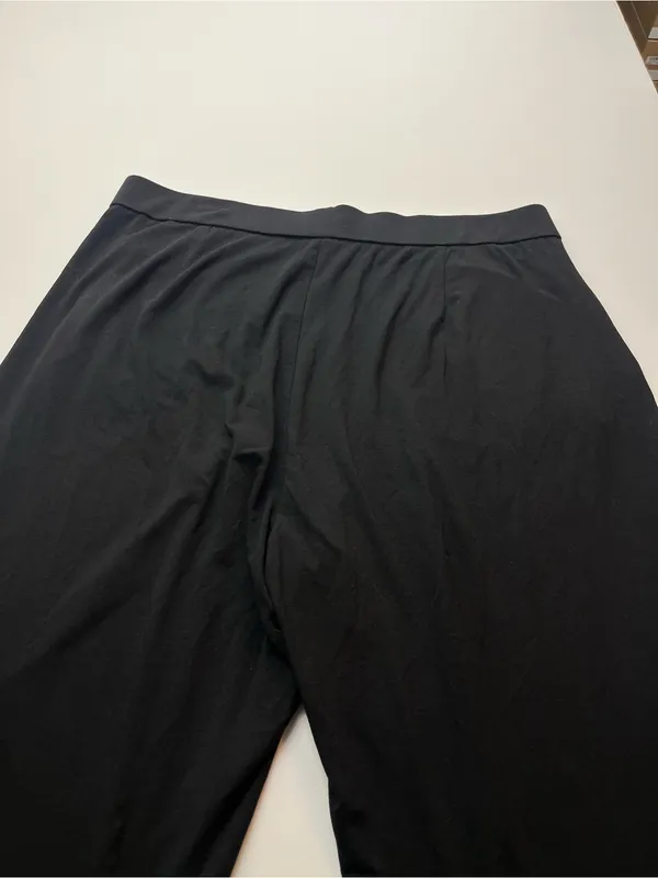 Eileen Fisher‎ Black Wide Leg Pull-on Stretch Pant Womens Size XL Pockets - Image 11