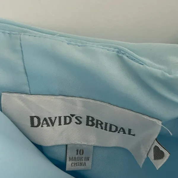 David’s Bridal Strapless Chiffon Gown Blue Size 10 - Image 7