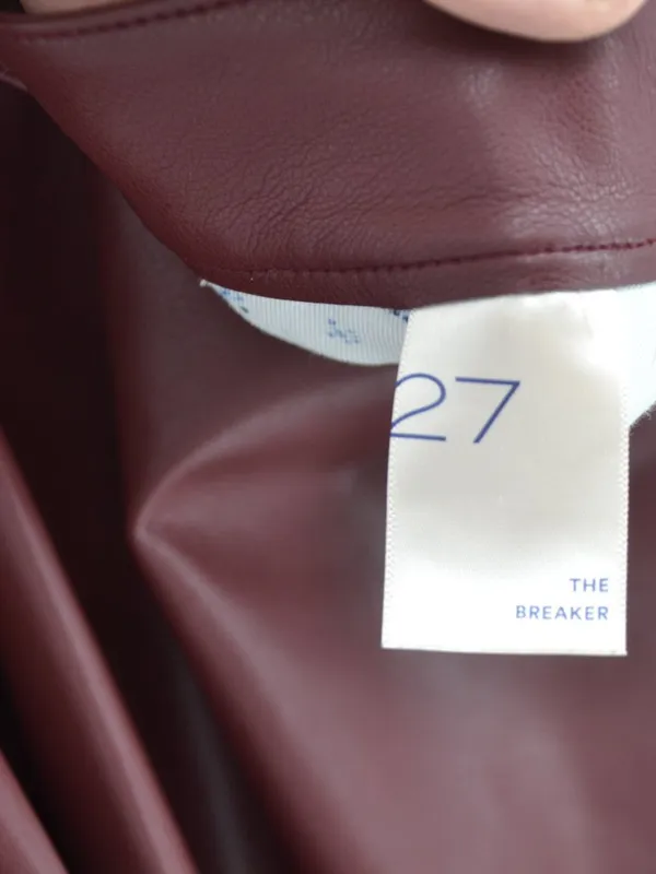 Anthropologie Pilcro The Breaker Cropped Faux Leather Pants Burgundy Wine 27 - Image 7