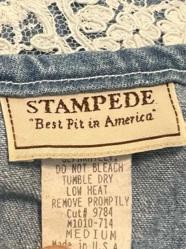 Vintage Stampede Custom Denim Vest - Image 3