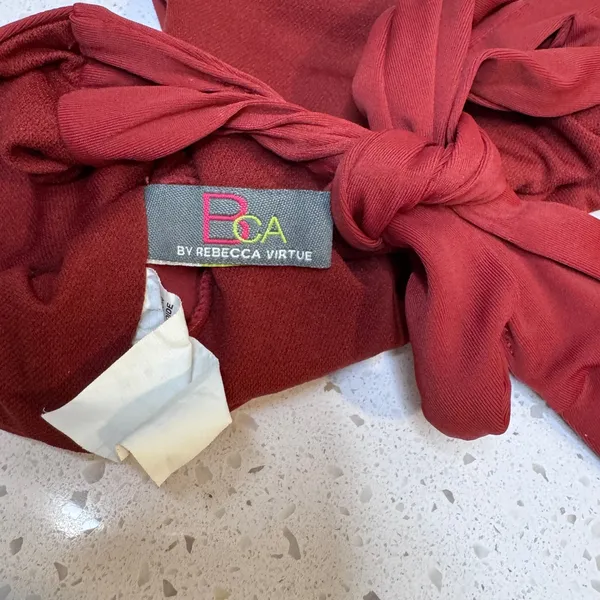 Becca‎ by Rebecca Virtue Womens Burgundy Front Tie Bikini Top Size Small S - Image 3