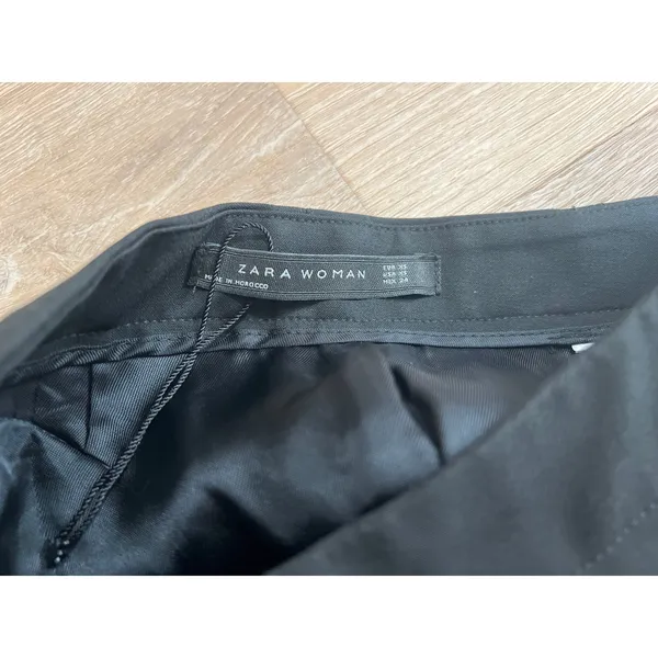 Zara Black Tailored A-Line Skort Skirt Built In Shorts XS Morocco - Image 4