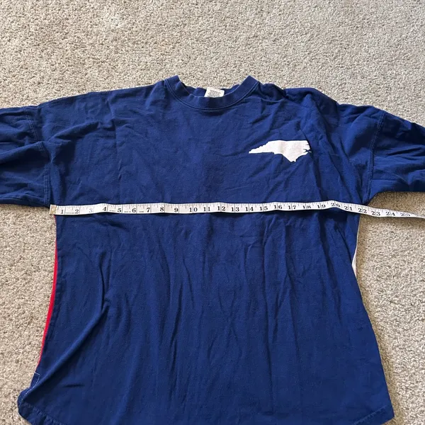 ROYCE North Carolina spirit jersey Long‎ Sleeve Blue Tee Casual size small - Image 6