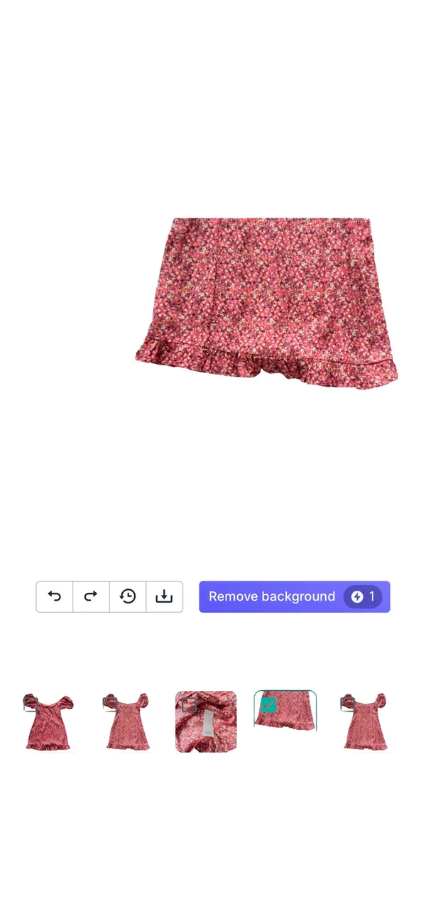 Cupshe Floral Puff Sleeve Dress Sz Medium Sweetheart Ruffle Hem Boho Rayon Chic - Image 3