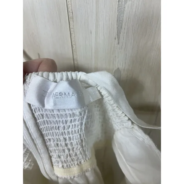 Zimmermann Linen White Eyelet Broderie Sun Dress Bridal Resort Size 0 - Image 10