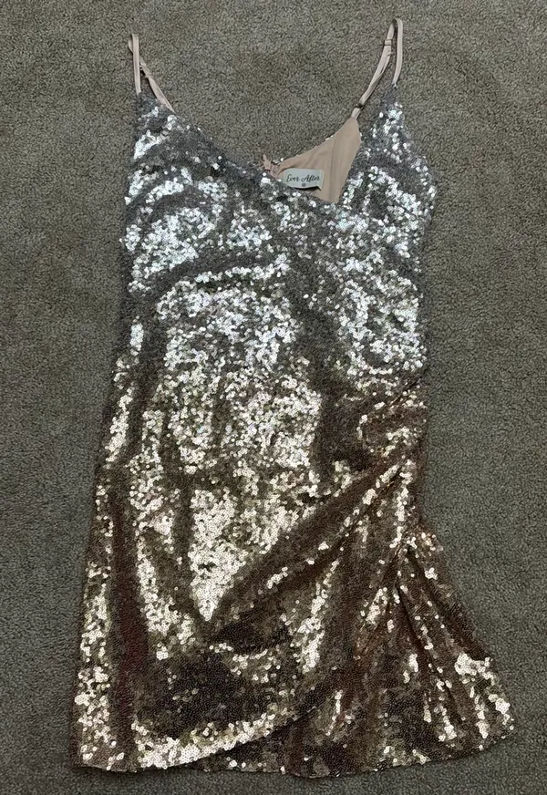 Ever After Ombré Rose Gold Sequin Mini Dress - Image 2