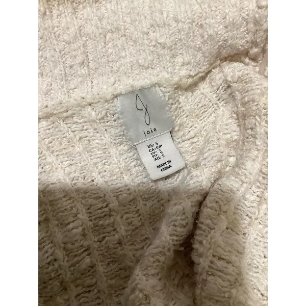 Joie Cardigan Sweater Womens Small Beige White Long Open Front Cozy Knit Aztec - Image 4