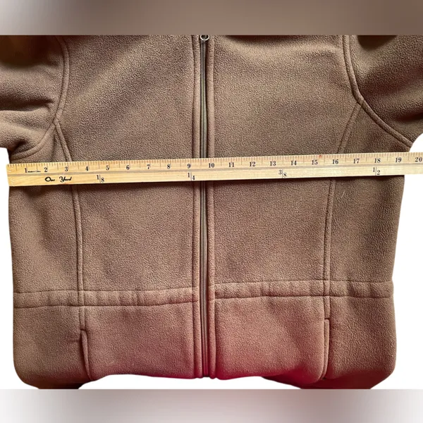 LANDS' END Brown Fleece Sherpa-Lined Hooded Jacket Coat - Size Small - Image 10