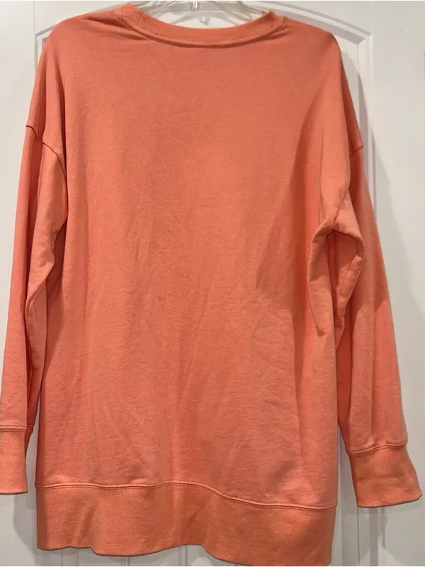 Tangerine Coral Oversized Crewneck Sweatshirt Women’s Large - Image 4