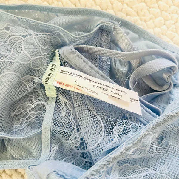 Kimchi Blue Urban Outfitters Light Blue Strapless Lace Bandeau Bralette - Image 9