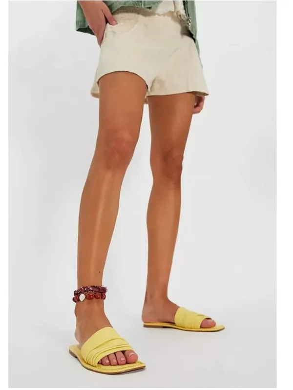 FREE PEOPLE NIB Evelyn Slip On Sandals / Sunkissed Yellow Leather - Image 3