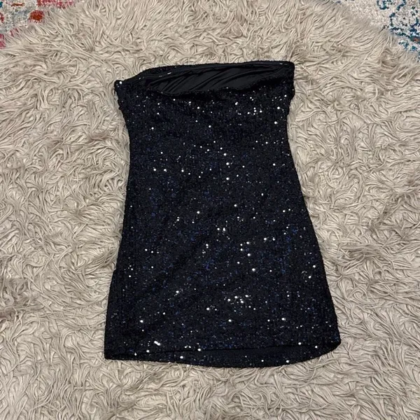 Abound sparkly sequin strapless mini dress size large - Image 5