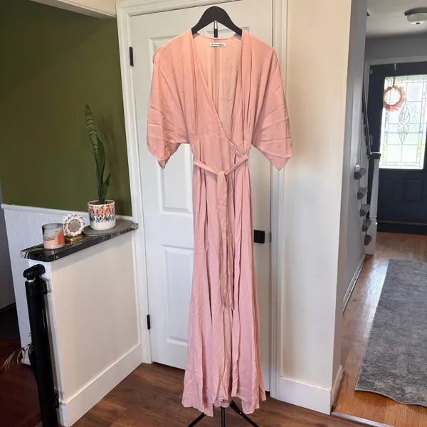 Reformation Winslow Wrap Maxi Dress in Blush Pink Women's Size Large READ FLAW - Image 3