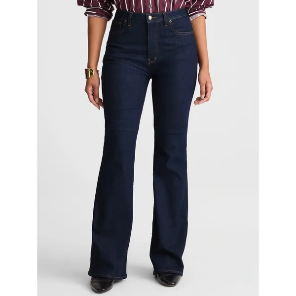 Madewell The Curvy Stretch Flare Jean Rinse Wash Dark Blue High Rise US 28 NWT - Image 2