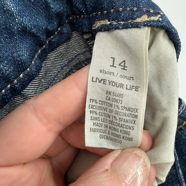 American Eagle Women 14 Short Dark Wash Bootcut Jeans Stretch Denim Blue Pants‎ - Image 6
