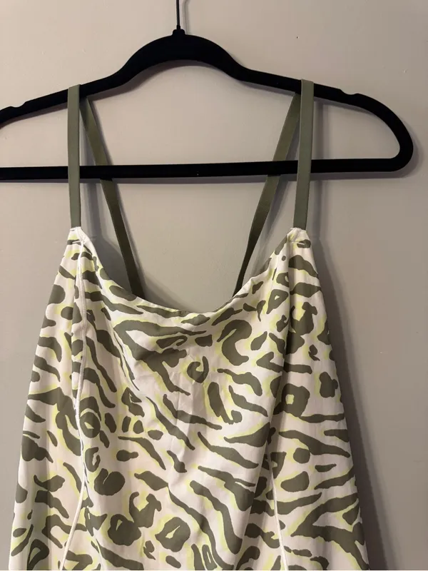 Offline by aerie | Women's Olive Green Animal Print Athletic Slip Dress - Image 2
