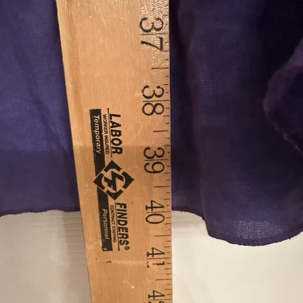 Russ Berens Malibu 100%‎ Linen Dress Ruffle Women’s S Purple Hand Colored - Image 5