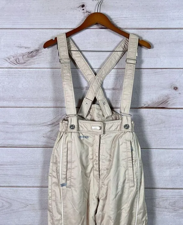Spyder XT.L Women Ski Bibs Sz 8 Beige Thinsulate Insulation Snow Sports Gorpcore - Image 4