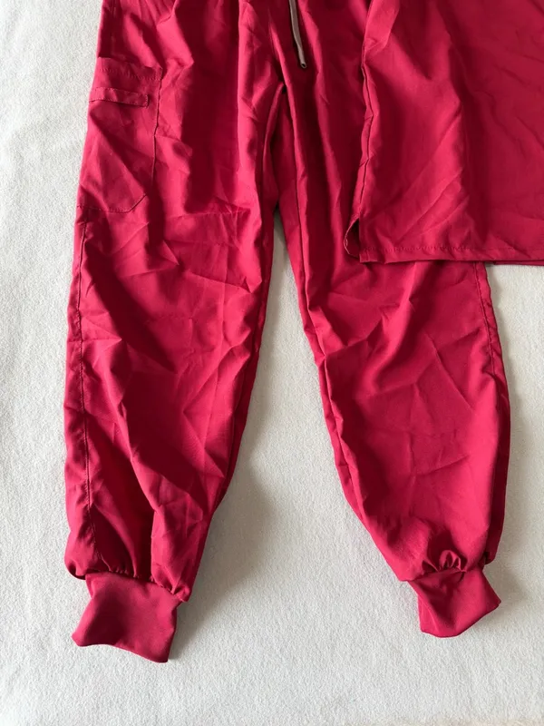 Women's Dark Red Two Piece Scrub Set Size Small #260806 - Image 3