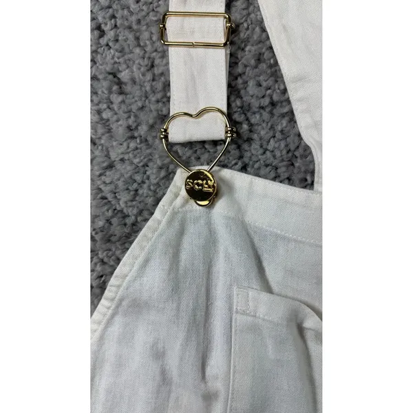 Stoney Clover Lane x Target Ivory Linen Blend Overalls Size L NWT - Image 6