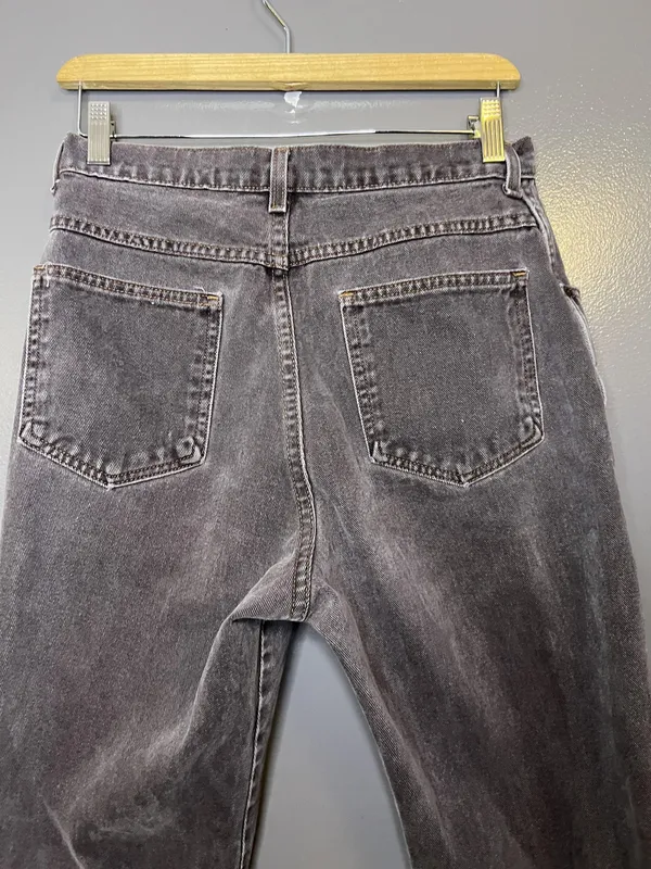 Vintage Lands' End Jeans Womens 10 Gray High Rise Straight Denim Made In USA - Image 4