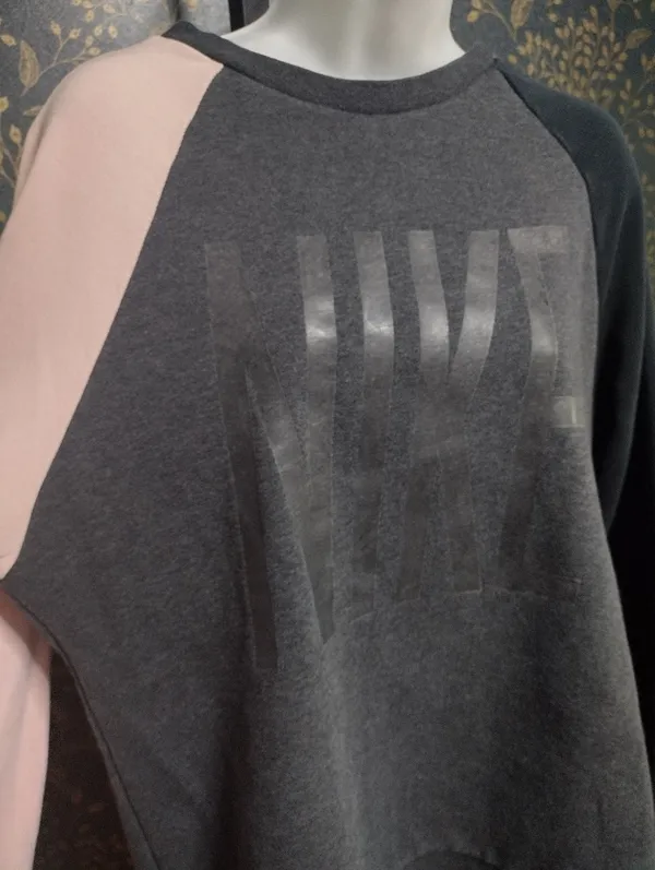 Nike Colorblock Crewneck Sweatshirt - Gray, Pink, Black - Image 2