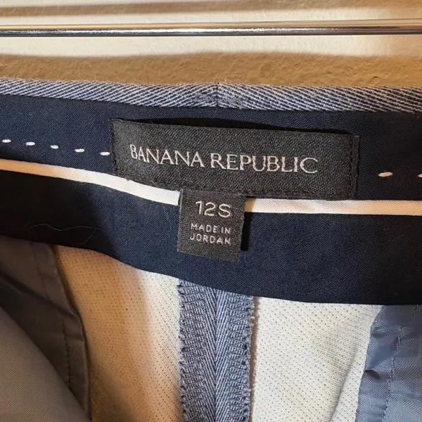 Banana Republic Sloan Pants‎ Size 12S Textured Blue - Image 6