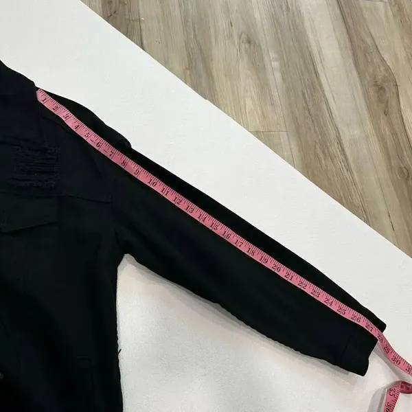 PacSun women black denim jean jacket Size M/L - Image 6