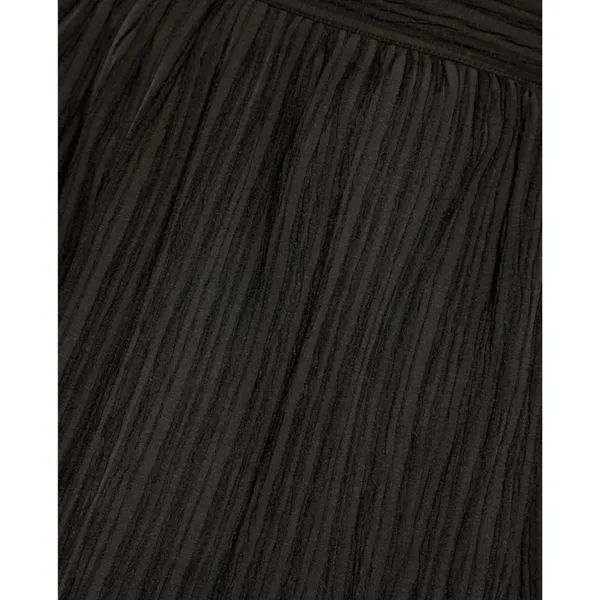 NWT Lulus Midsummer Memories Black Mid Rise Maxi Skirt Size Medium Crinkle Pleat - Image 5