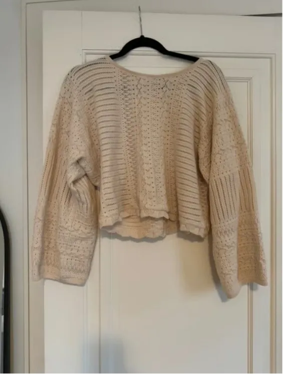 SEZANE Manuela Jumper Cardigan Top Shirt Natural Size L Large - Image 6